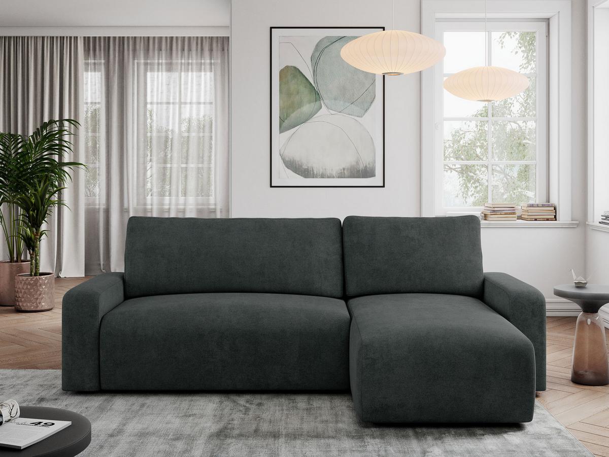 ECKSOFA ARGOS Dunkelgrau Struktur - Dunkelgrau/Schwarz, Kunststoff/Textil (245/150cm) - MKS