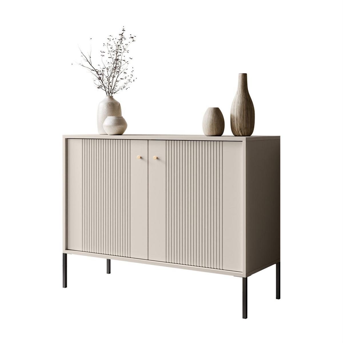 KOMMODE VIVALDI 2D mit geriffelten Fronten - Kaschmir, Holzwerkstoff (105/79/39cm) - Lookway
