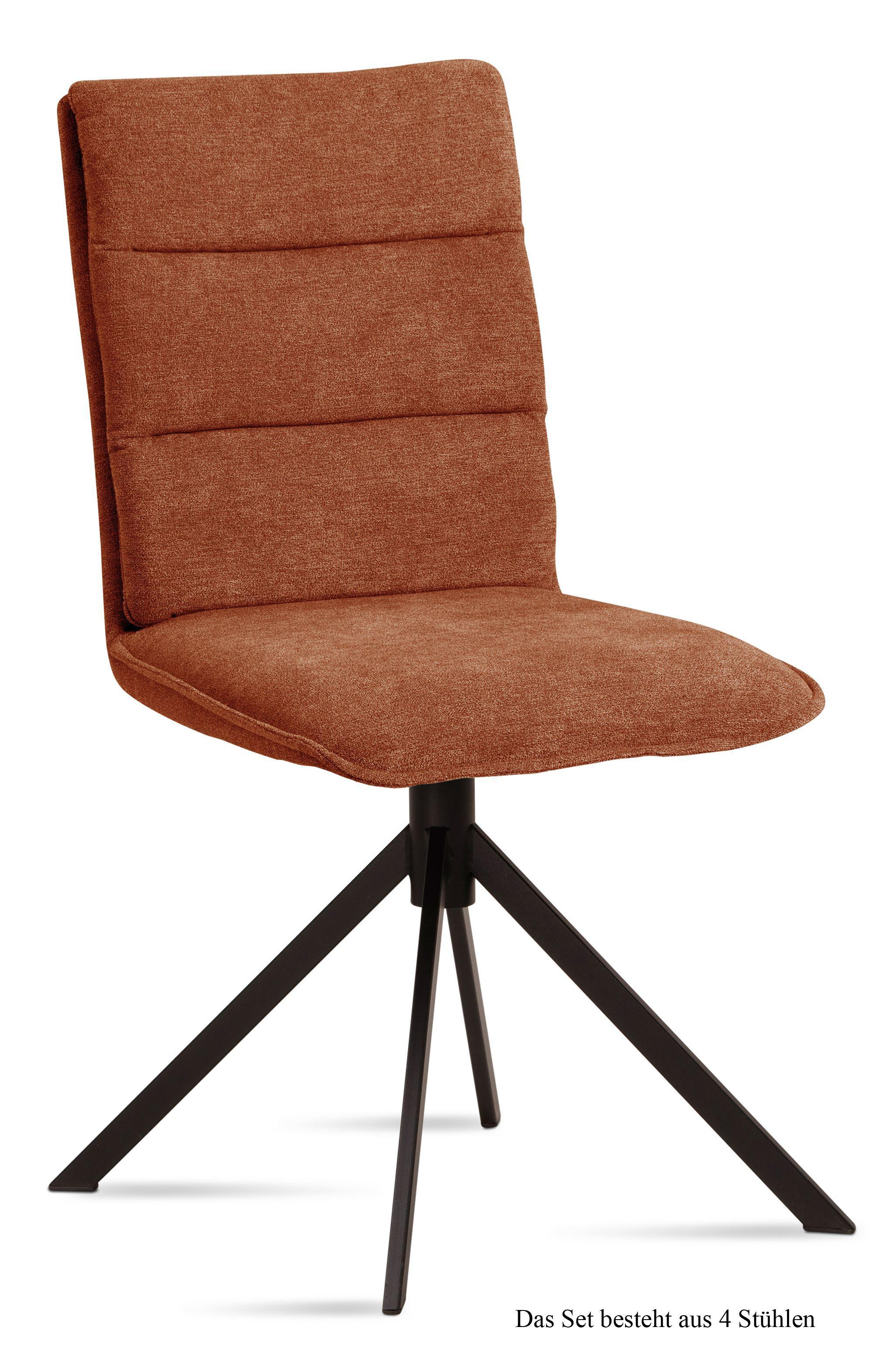ESSZIMMERSTUHL (4er-Set) Dulce 47x92x60 Schwarz/Cognac - Cognac/Schwarz, Kunststoff (60/92/47cm) - 58aufmkessel