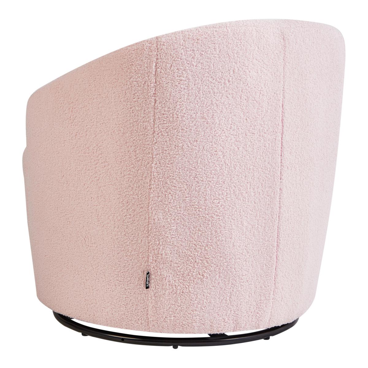 DREHSESSEL Pastellrosa Davik - Pink/Schwarz, Textil (62/67/63cm) - Beliani