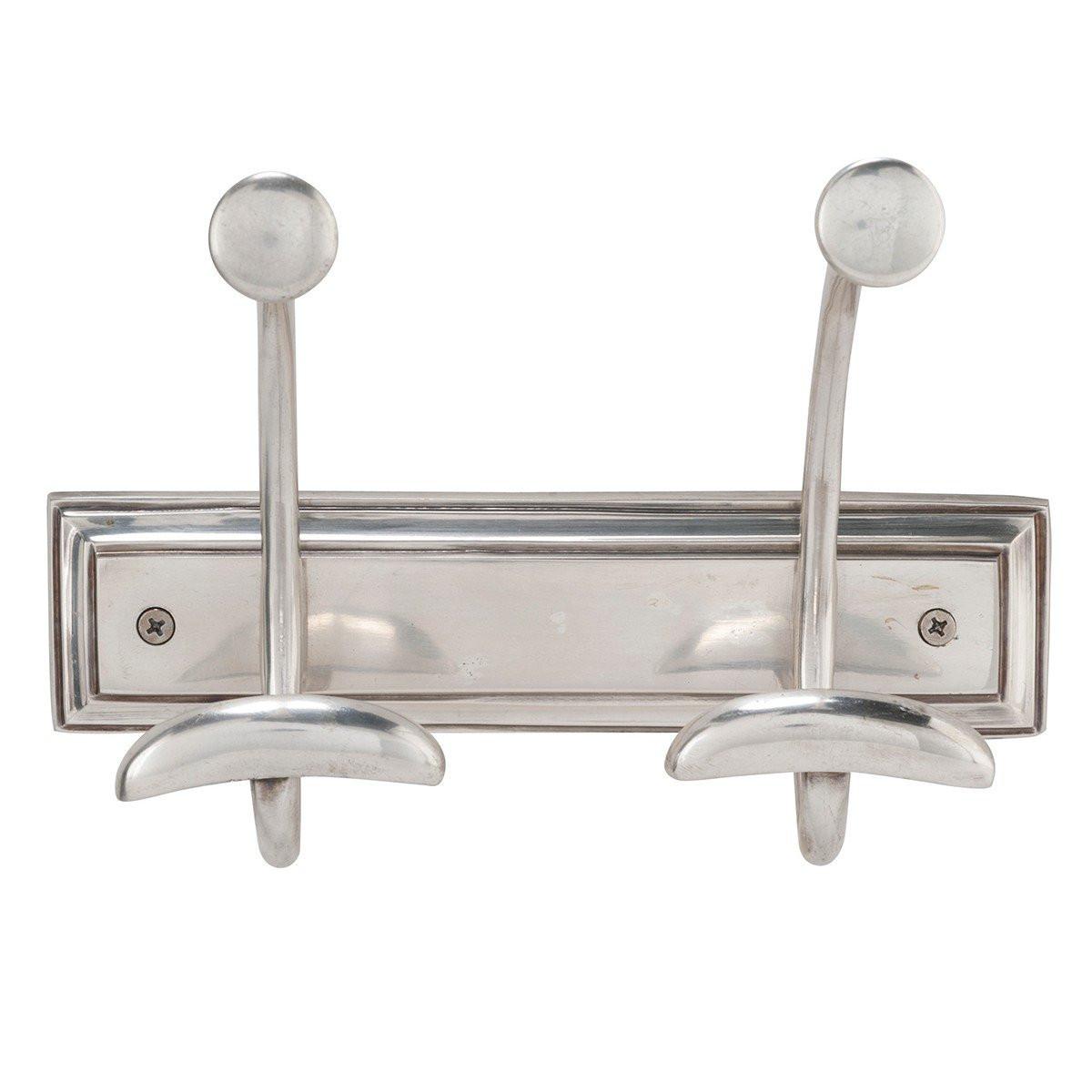 WANDGARDEROBE mit 2 Haken - 23/15/17 cm - Silberfarben, Metall (15/17/23cm) - Signature