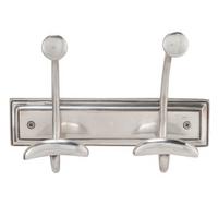 WANDGARDEROBE mit 2 Haken - 23/15/17 cm - Silberfarben, Metall (15/17/23cm) - Signature