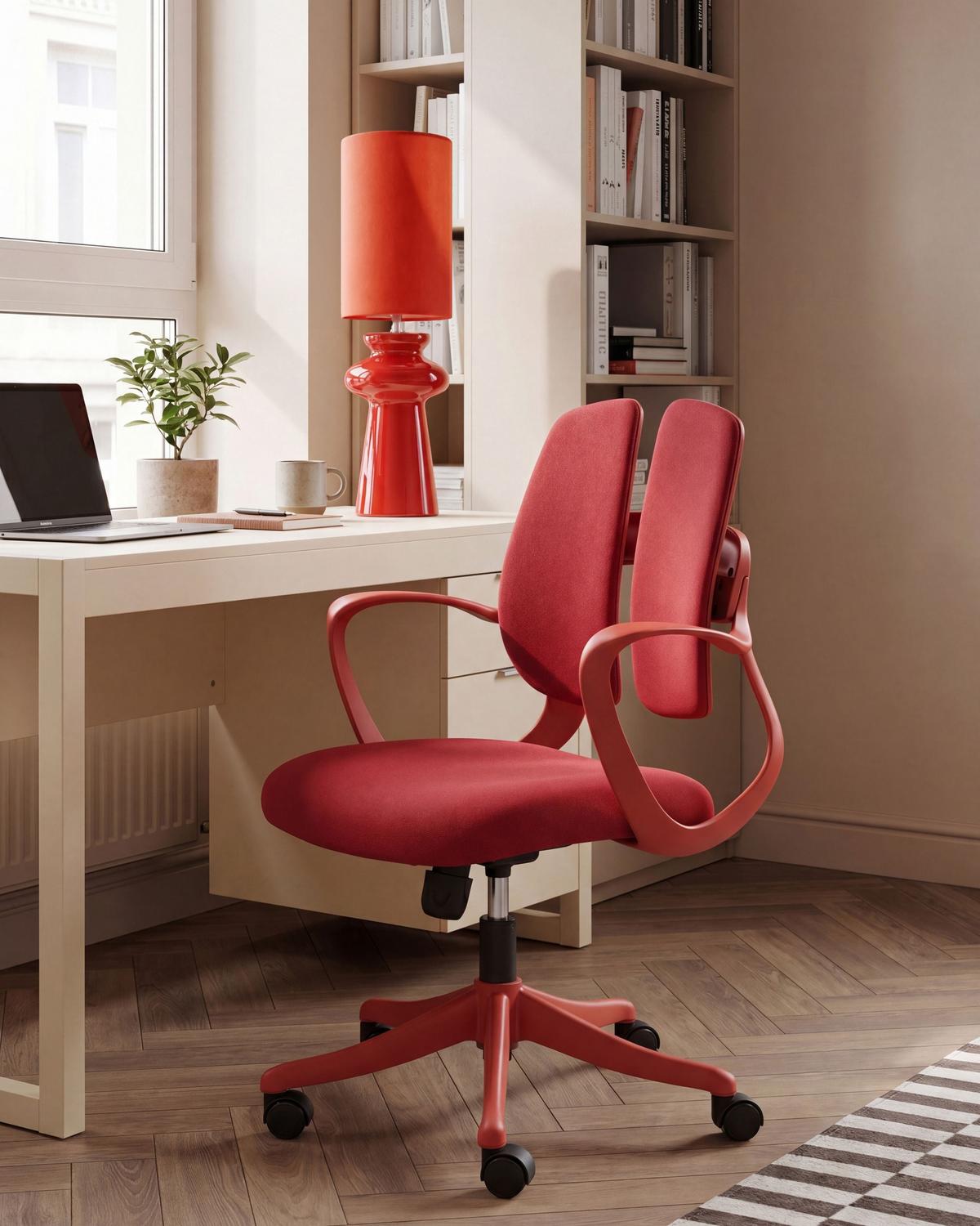 BÜROSTUHL Rot Orivo - Rot, Textil (63/94/70cm) - Beliani