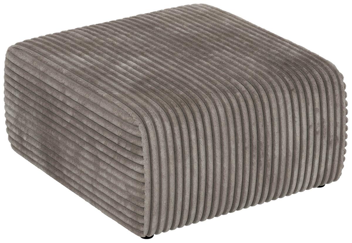 POUF NESSARO - Hellbraun Cord - Hellbraun/Schwarz, Kunststoff/Textil (87/44/96cm) - MKS