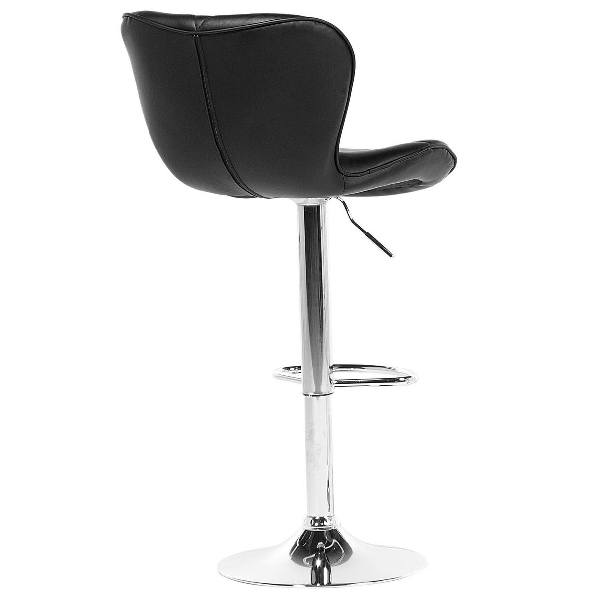 BARHOCKER 2er-Set Kunstleder Schwarz Valetta - Schwarz, Textil/Metall (39/109/48cm) - Beliani