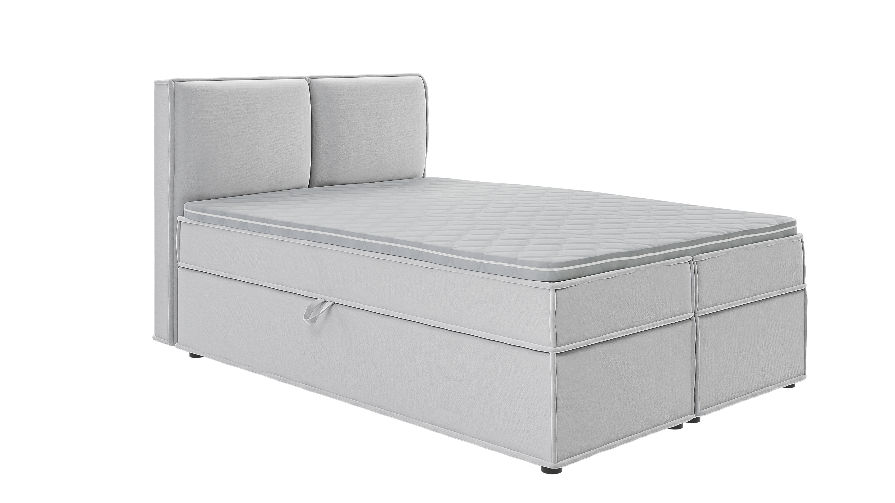 BOXBETT Eclipse 140/200 cm Silber Luxusmicrofaser - Silberfarben/Schwarz, Holz/Kunststoff (140/200cm) - S-Style