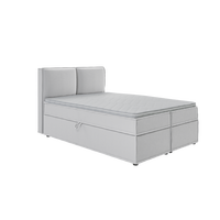 BOXBETT Eclipse 140/200 cm Silber Luxusmicrofaser - Silberfarben/Schwarz, Holz/Kunststoff (140/200cm) - S-Style Möbel