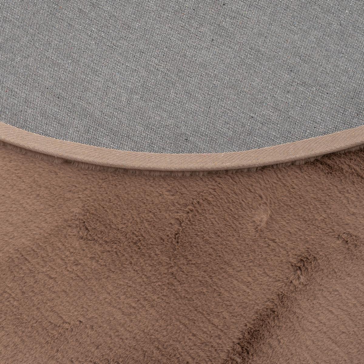 FELLTEPPICH LUXUS SUPER SOFT PLUSH RUND - Braun, Textil (160/160cm) - Pergamon