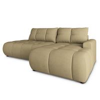 ECKSOFA FLUMA CL R-S Senfgelb Samtstoff mit Schlaffunktion - Currygelb, Holzwerkstoff/Textil (279/158cm) - MASSENO