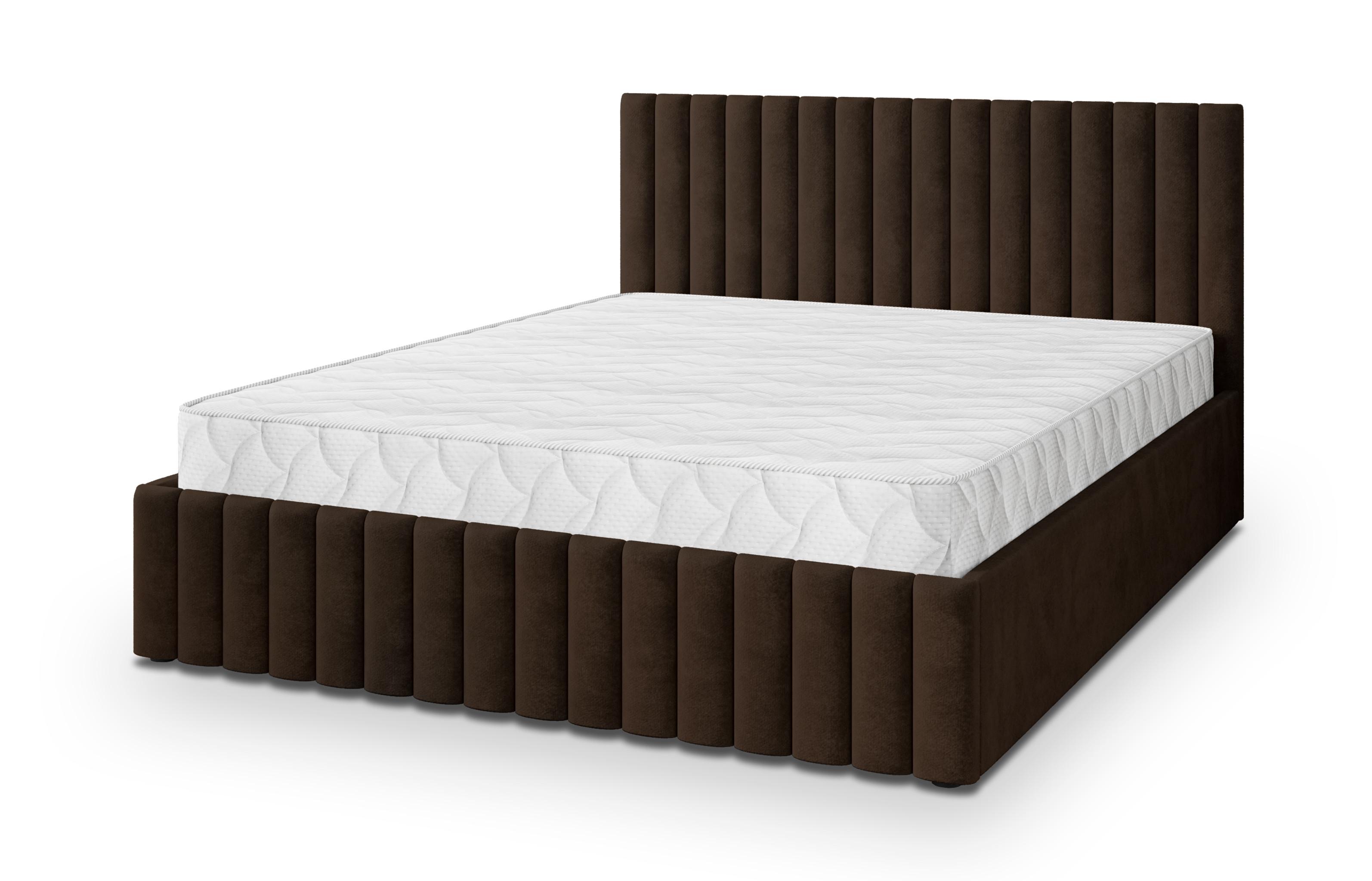 POLSTERBETT CARMIA 140x200 cm mit Bettkästen - Braun - Braun, Holz (140/200cm) - MASSENO