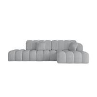 ECKSOFA mit Schlaffunktion Ottomane RECHTS OLEA-L2 321x164x75 Grau Cord - Chromfarben/Schwarz, Holzwerkstoff/Kunststoff (164/321cm) - ALTDECOR