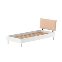 EINZELBETT 90x200 Keeley Buche Weiß Holz Polsterkopfteil Komfort - Weiß, Holz (90/200cm) - 58aufmkessel