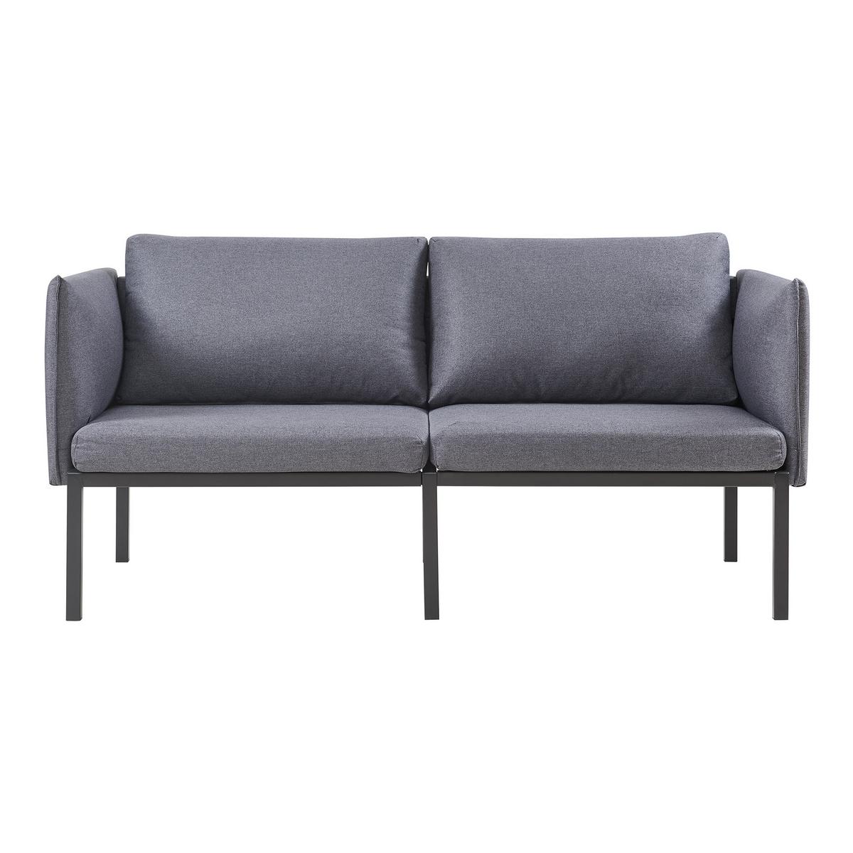 2-SITZER-SOFA Kamar - Dunkelgrau, Holz/Textil (158/69/63.5cm) - [en.casa]