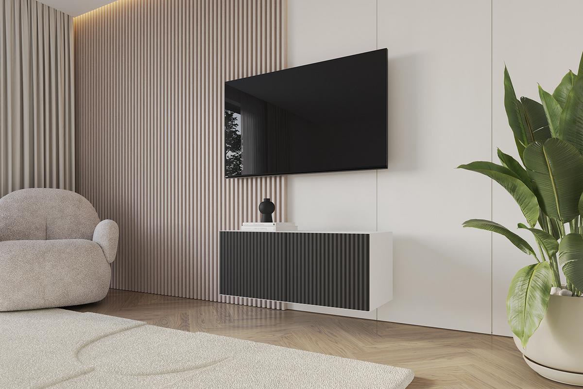 LOWBOARD NOA-2-W 100x40x40 cm - Weiß / Schwarz - Schwarz, Holzwerkstoff (100/40/40cm) - ALTDECOR