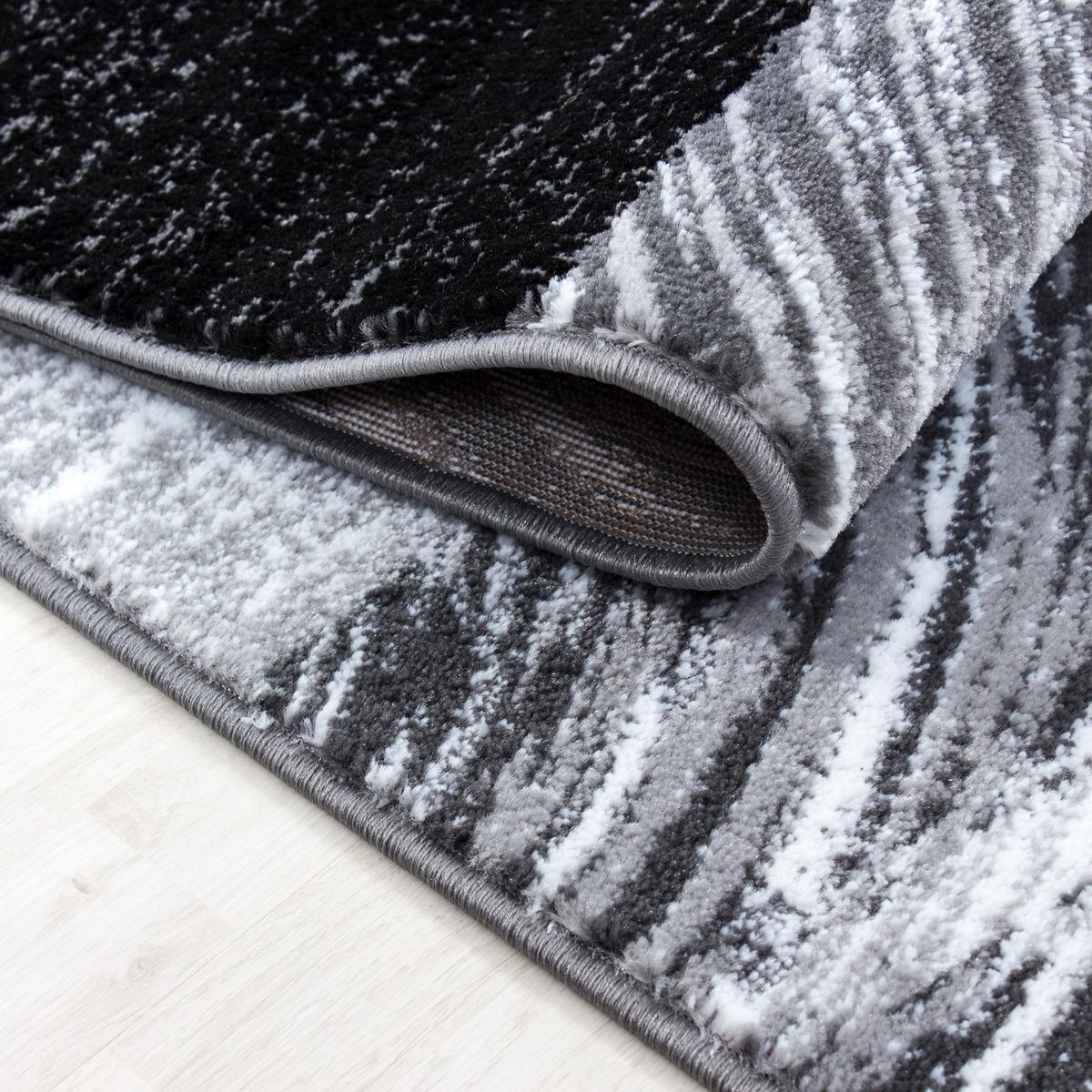 TEPPICH Kurzflor DRAU in Schwarz, abstrakt kariert, 200 x 290 cm - Schwarz, Textil (290/200cm) - KADIMA DESIGN
