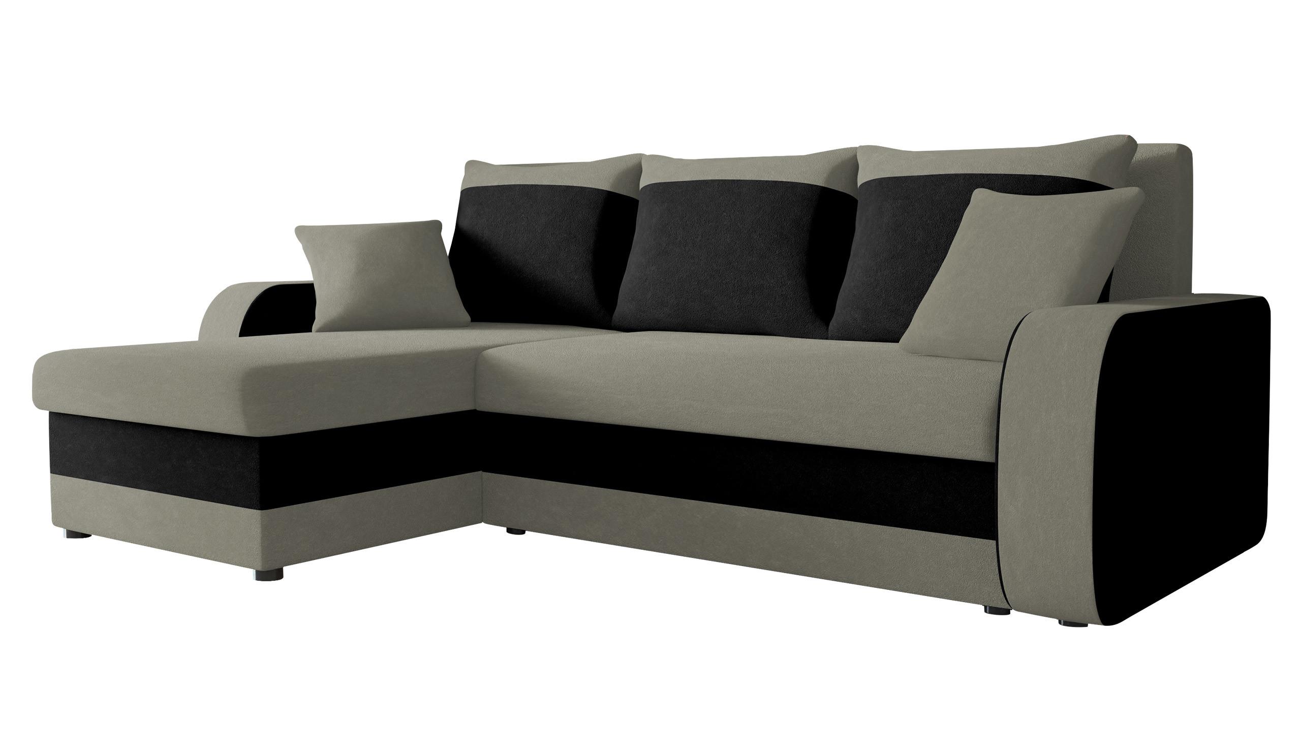 ECKSOFA Kris - Alufarben/Schwarz, Holz/Kunststoff (238/147cm) - MIRJAN24