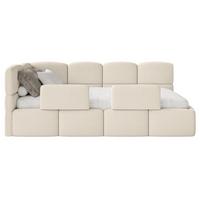 KINDERBETT Cloudy Hellbeige120 cm, Bouclé - Ecru/Schwarz, Kunststoff/Textil (120/200cm) - Selsey