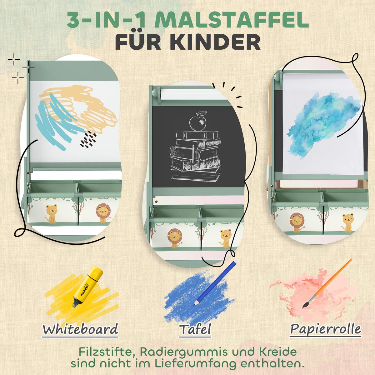 KINDERTAFEL MDF Kiefernholz Grün - Grün, Holzwerkstoff (46/94/54cm) - AIYAPLAY
