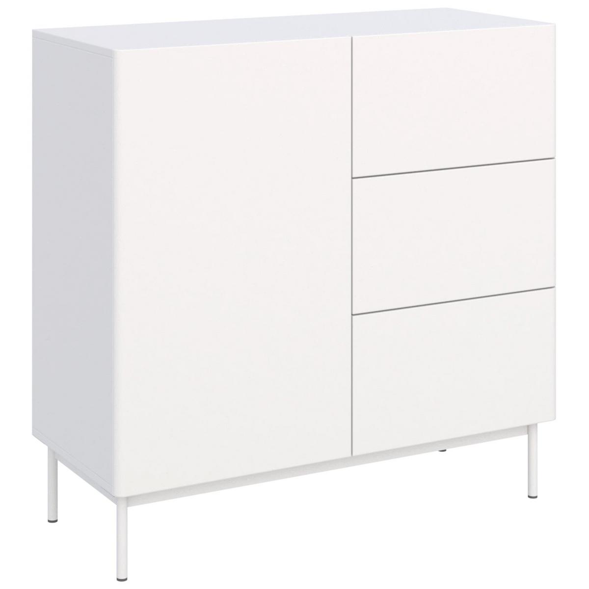 SIDEBOARD Olio WEISS 100 CM - Weiß, Holzwerkstoff/Metall (100/90.2/38.6cm) - Selsey