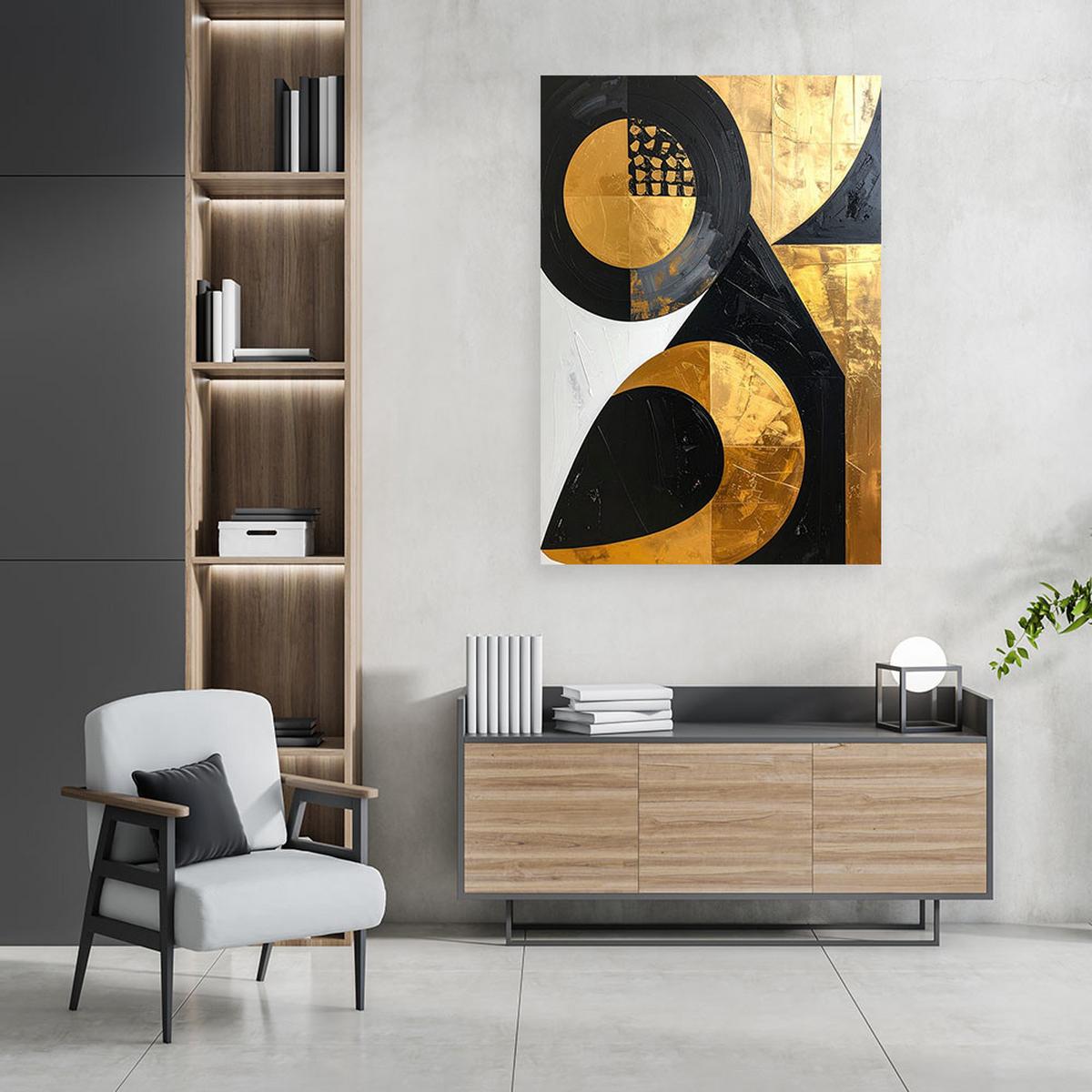 LEINWANDBILD 3D und geometrisch 60x90cm - Goldfarben, Textil (60/90cm) - Feeby