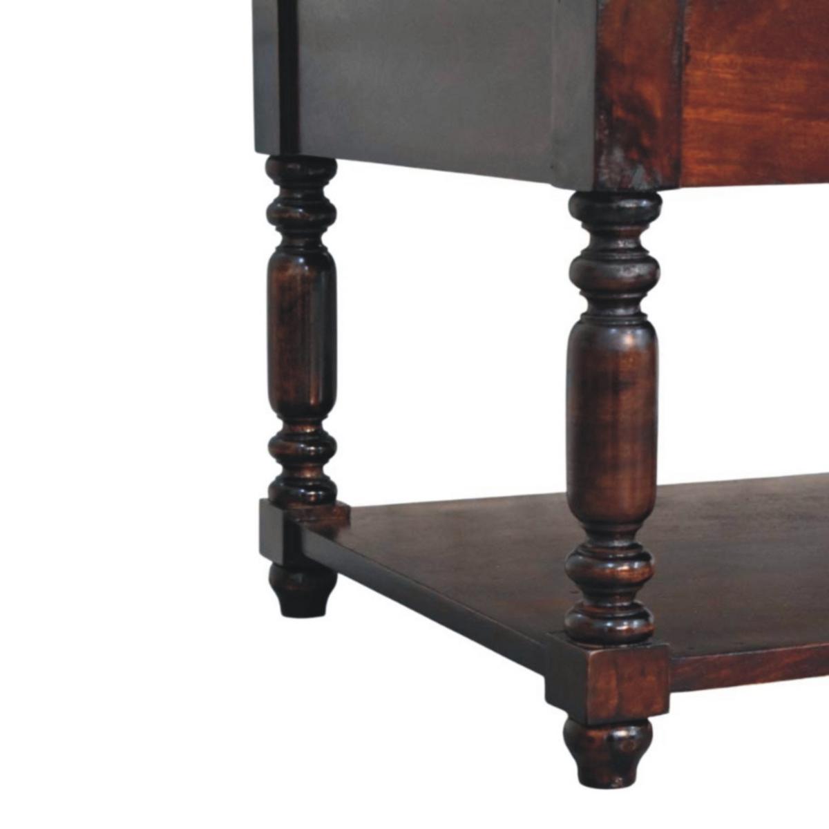 KONSOLENTISCH Rich-Cherry-Finish, 1 Schublade, 1 großes offenes Regal, Dunkelbraun - Dunkelbraun, Holz (85/55/45cm) - Artisan Furniture
