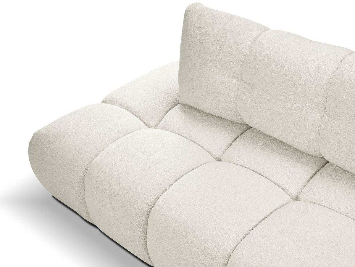 ECKSOFA DUCA L-S Creme Boucle-Stoff mit Schlaffunktion - Creme, Holz (266.5/266.5cm) - MASSENO