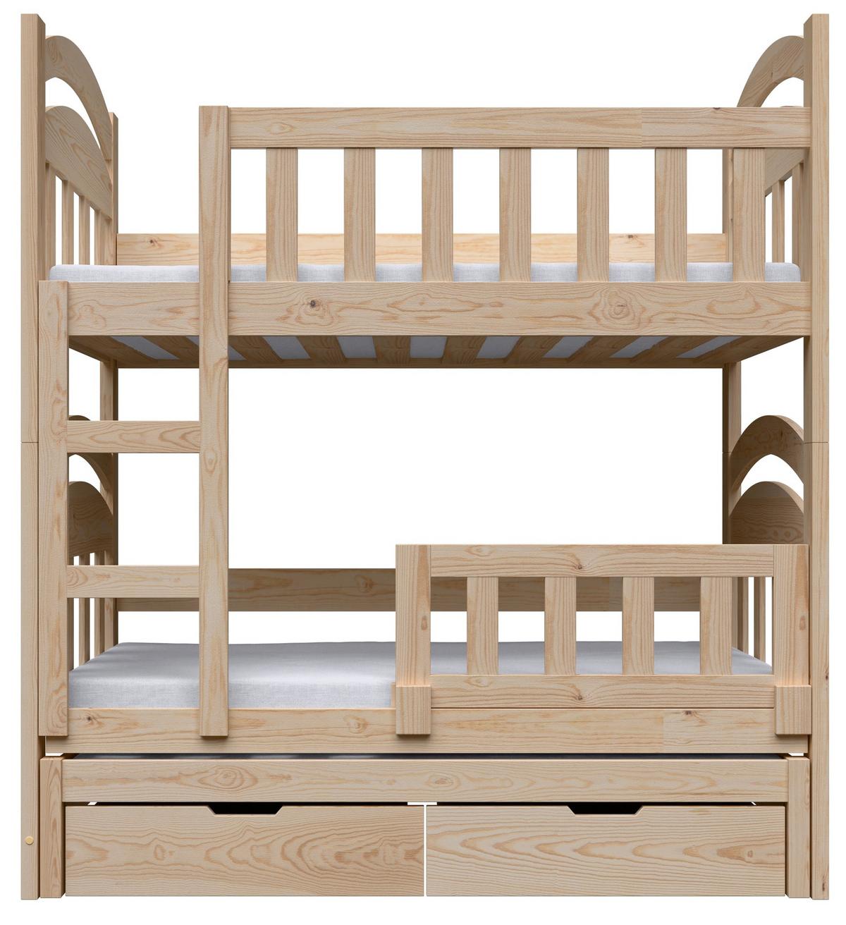 ETAGENBETT FÜR 3 PERSONEN MIT MATRATZEN Dopio 75x180 cm - Beige, Holz (75/180cm) - Selsey