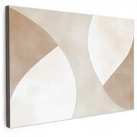 LEINWANDBILD Braun - Japandi - Abstrakt Gemälde 60x40 cm - Sandfarben, Textil (60/40cm) - MuchoWow