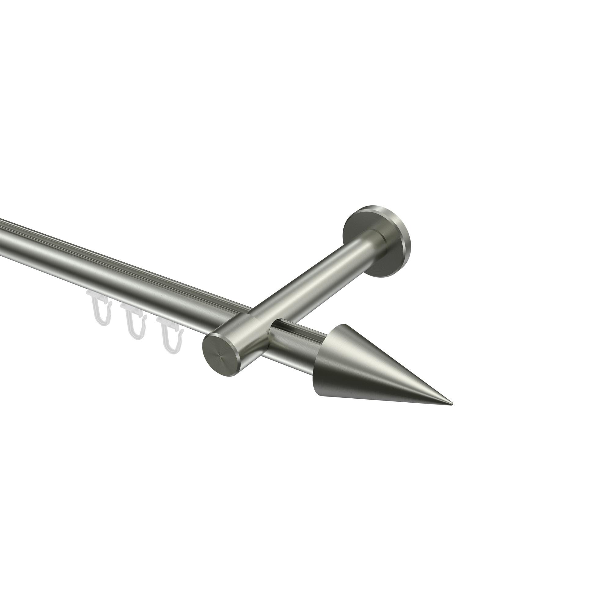 GARDINENSTANGE INNENLAUF Prestige Savio 280 cm (geteilt in 2 x 140 cm), 1-läufig, 20 mm Ø Edelstahl-Optik - Edelstahlfarben, Metall (280cm) - INTERDECO