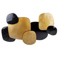 WANDDEKORATION Metall gold/schwarz Hafnium - Schwarz, Metall (80/48/5cm) - Beliani