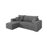 ECKSOFA mit Schlaffunktion Ottomane Links SENO-L 249x139x85 Grau Velours - Taupe/Schwarz, Holzwerkstoff/Kunststoff (249/139cm) - ALTDECOR