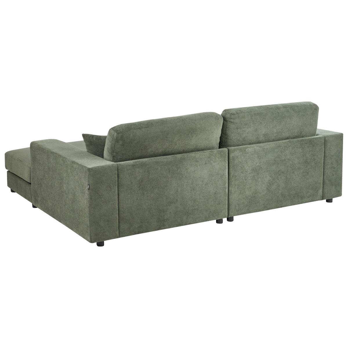 ECKSOFA 3-Sitzer Stoff Grün linksseitig Lofoten - Grün, Textil (250/185cm) - Beliani