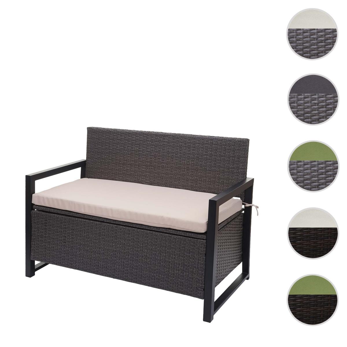 POLY-RATTAN 2ER SITZBANK Grau, Beige - Beige/Grau, Kunststoff (117/87/57cm) - MCW