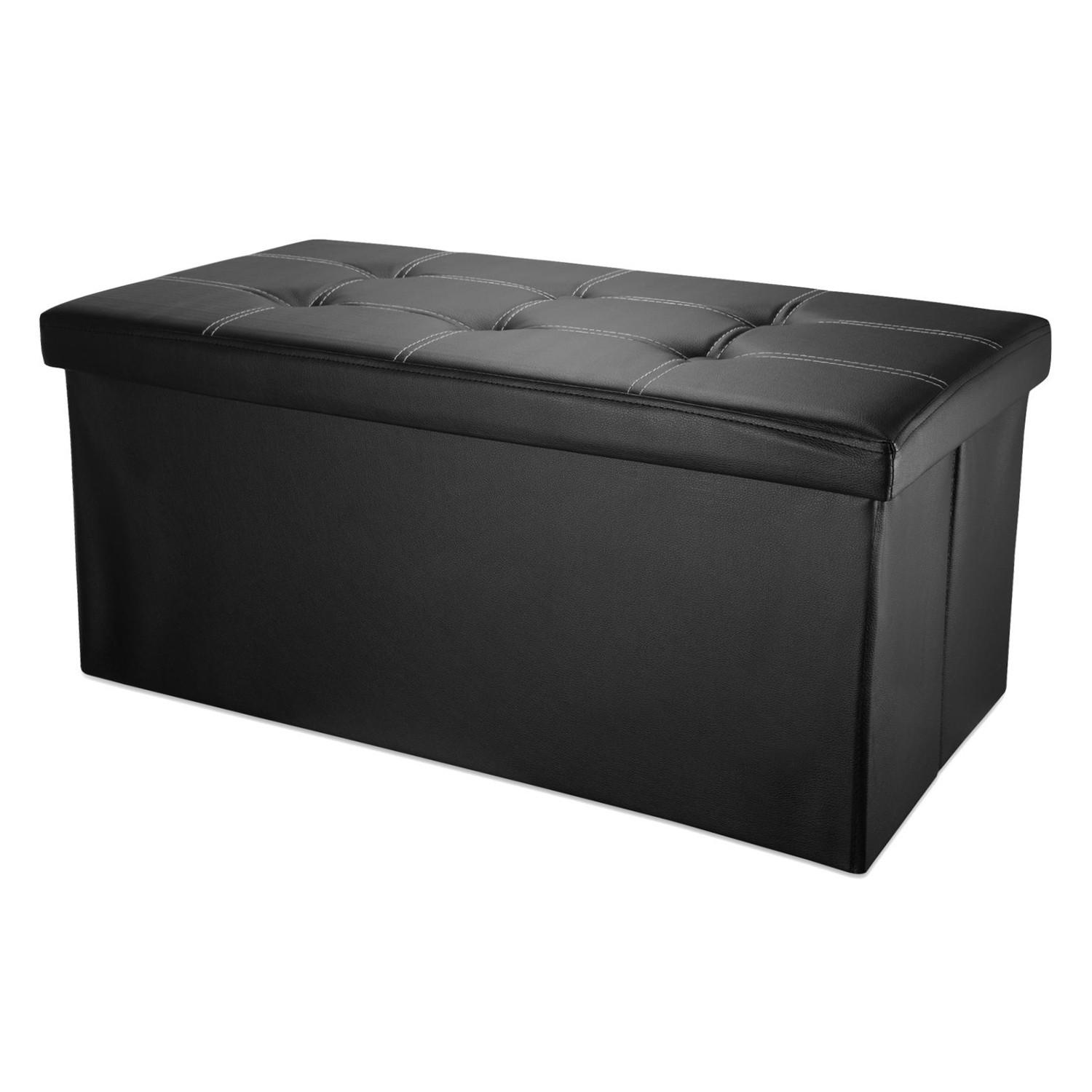 SITZBANK Faltbar Kunstleder (Schwarz) - Schwarz, Karton (78/38/38cm) - Intirilife