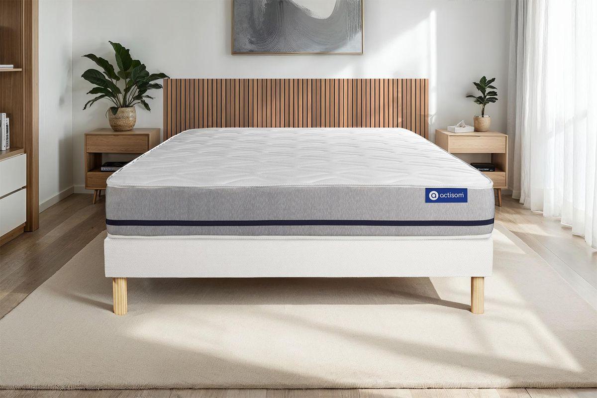 BETT Actimemo soft Memory-Schaum 80 x 200 cm h2 - Kit Bettgestell Weiß - Beige/Weiß, Karton/Holz (80/200cm) - ACTISOM