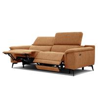 RELAXSOFA FIERO 3-Sitzer mit 2 Relaxfunktionen, orange - Schwarz/Orange, Holzwerkstoff/Textil (212/82/103cm) - Wozimo