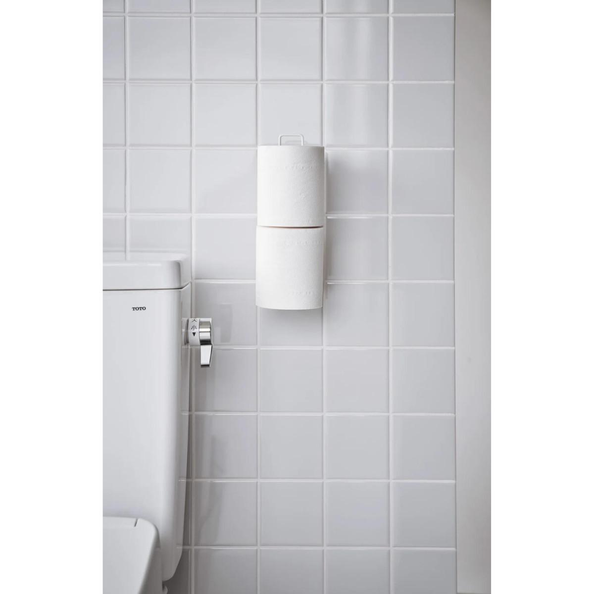 TOILETTENPAPIERHALTER mit Saugnapf – H25 cm - Weiß, Kunststoff (7.7/25/4.5cm) - Yamazaki