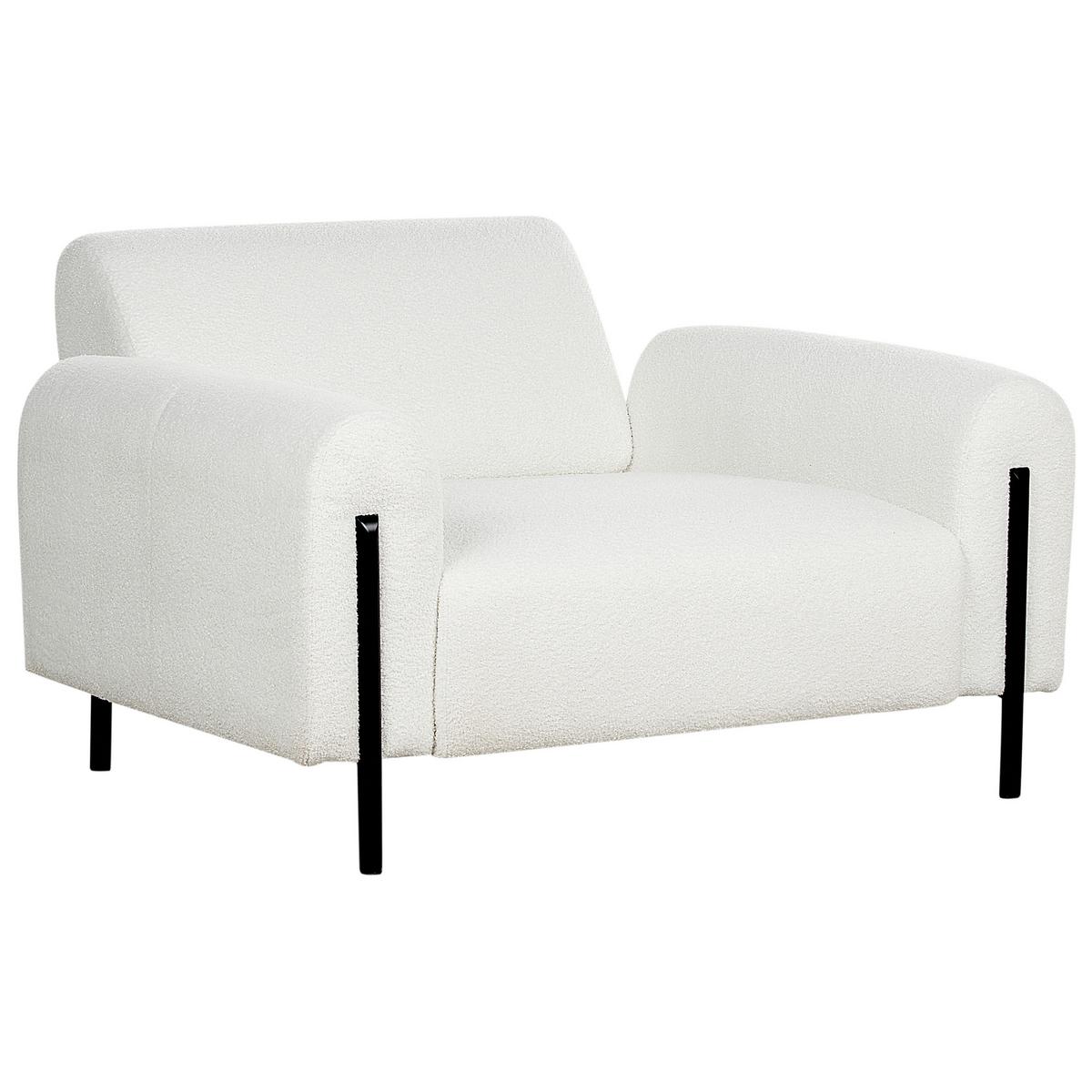SESSEL Weiß Askim - Schwarz/Weiß, Textil (123/79/95cm) - Beliani