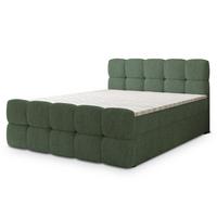 BOXBETT BRUME 180x200 cm mit Matratze und Topper, H2+H3 - Grün - Grün, Holz (180/200cm) - MASSENO