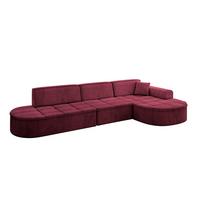 ECKSOFA Ottomane Rechts TARO-L2 - 328x171x79,5 cm Bordeauxrot - Bordeaux, Holzwerkstoff/Textil (328/171cm) - ALTDECOR