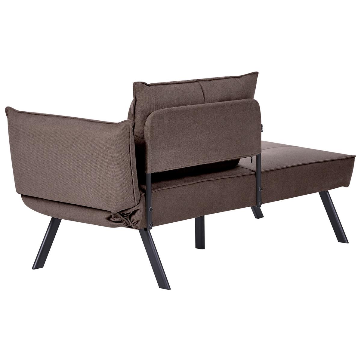CHAISELONGUE-RECHTSSEITIGE Stoff Braun Rocamadour - Schwarz/Braun, Textil (150/83/72cm) - Beliani