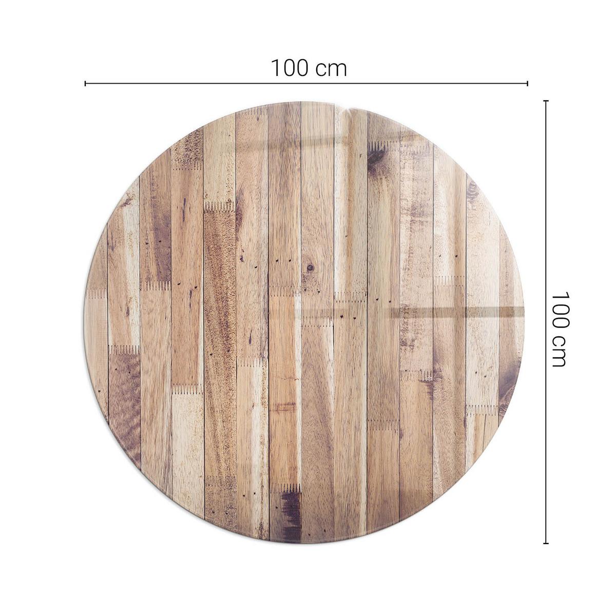 GLASPLATTE für Kamin Ø 100 cm - Braun, Glas (100/100/0.4cm) - TULUP