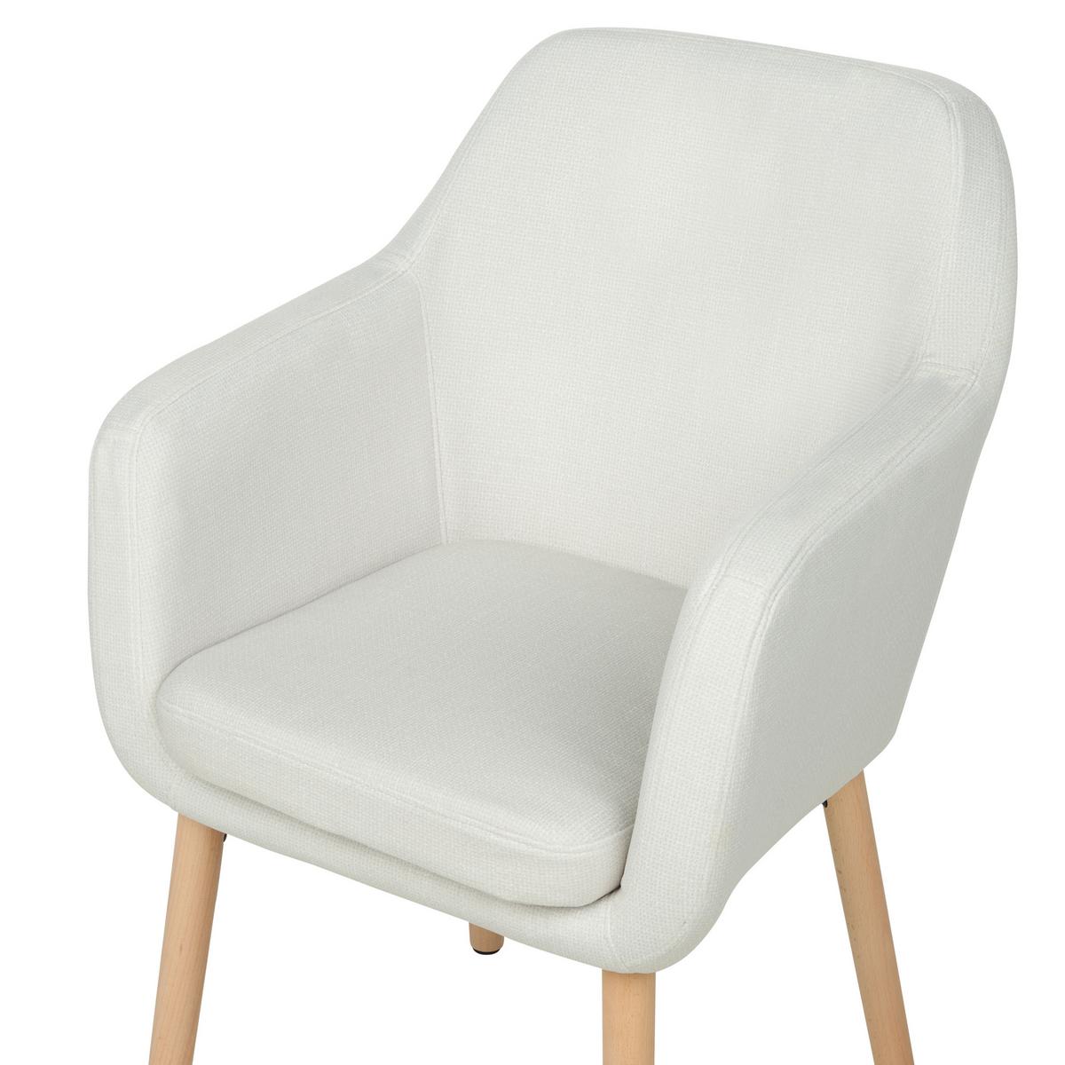 ESSZIMMERSTUHL Samtstoff cremeweiß Yorkville II - Hellbraun/Weiß, Textil (56/82/46cm) - Beliani
