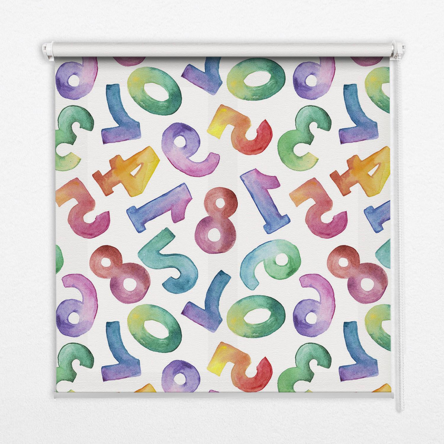 INNENROLLO - Fensterrollo - Rollo - 120x140 cm - Bunte Zahlen - Violett, Kunststoff (120/140/0.5cm) - TULUP