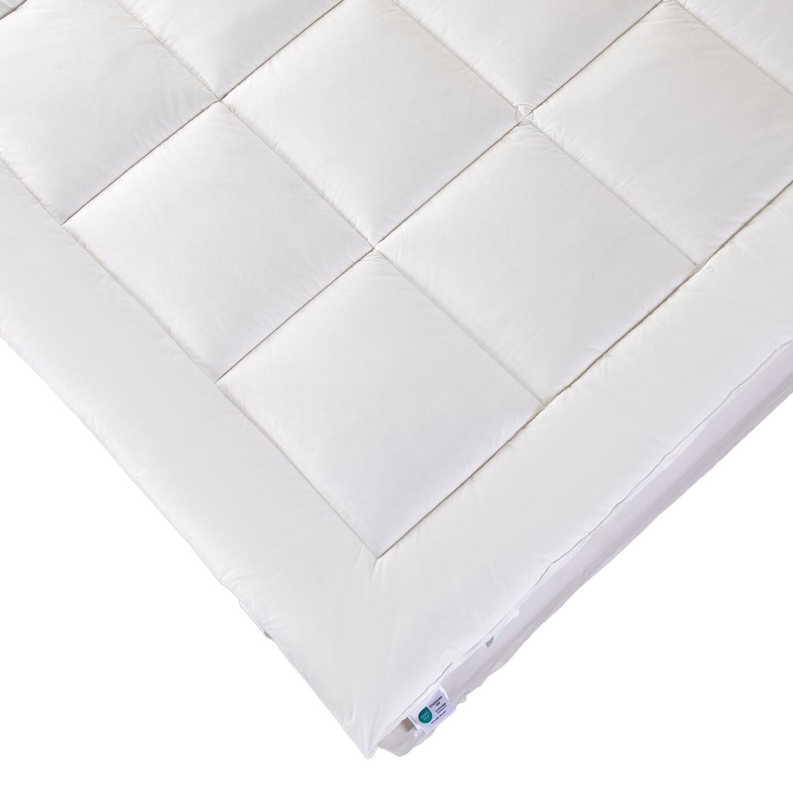MATRATZENTOPPER 90/200 cm, Schurwolle & Funktionsfaser - Weiß, Textil (90/200cm) - Homescapes