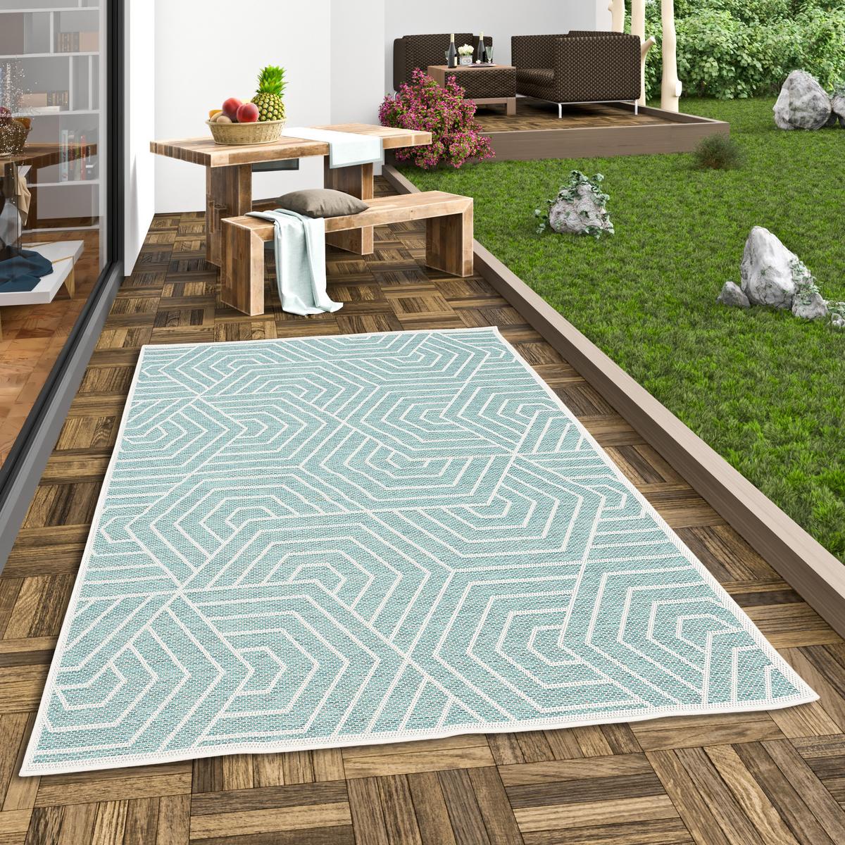 IN & OUTDOOR TEPPICH FLACHGEWEBE OTTAWA TREND - Mintgrün, Textil (140/200cm) - Pergamon