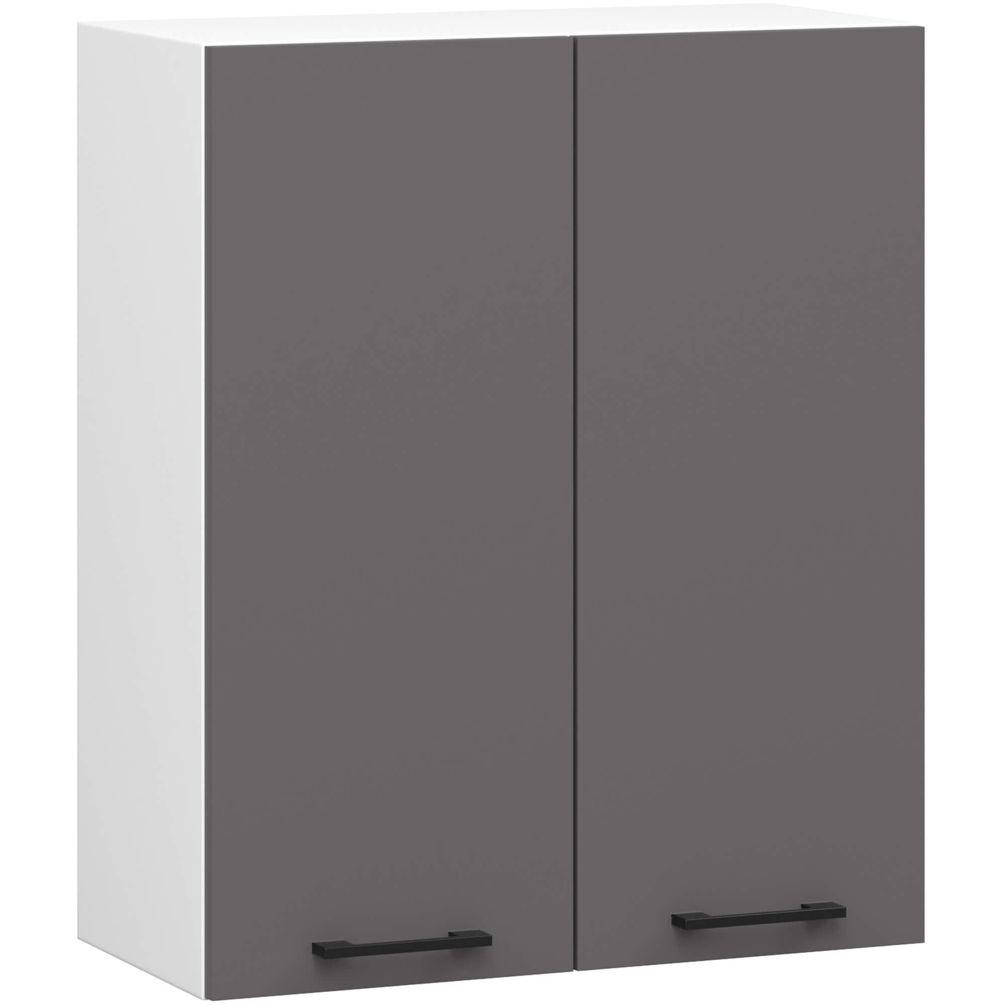 HÄNGESCHRANK Weiß, Graphit Grau 72/60/30 - Dunkelgrau/Weiß, Holzwerkstoff (60/72/30cm) - RAUMHIRSCH FURNITURE