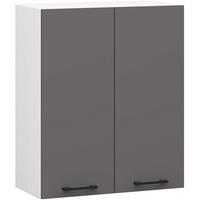 HÄNGESCHRANK Weiß, Graphit Grau 72/60/30 - Dunkelgrau/Weiß, Holzwerkstoff (60/72/30cm) - RAUMHIRSCH FURNITURE