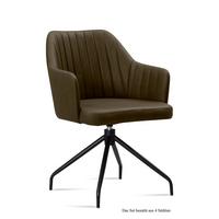 ARMLEHNSTUHL drehbar (4er-Set) Dorena 58x81x60 Schwarz/Khaki - Dunkelgrün/Schwarz, Kunststoff (60/81/58cm) - 58aufmkessel