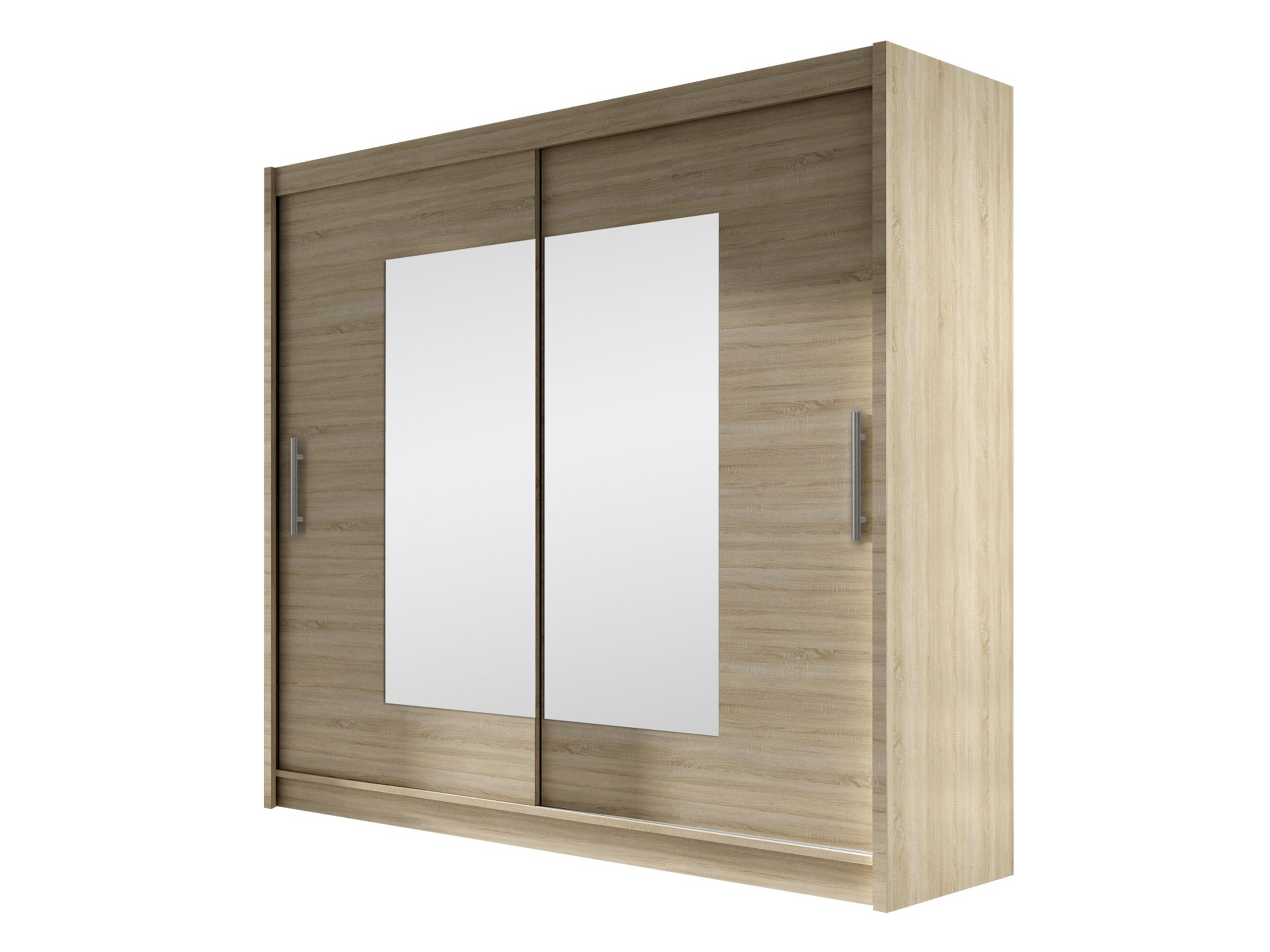 KLEIDERSCHRANK London VII - Silberfarben/Sonoma Eiche, Holzwerkstoff/Kunststoff (180/215/58cm) - MIRJAN24